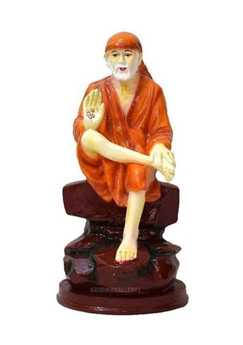 Navyaksh Sai Baba Statue Sai Baba Idol Marble Finish Sai Baba Mjurti Decorative Showpiece - 16 Cm(Marble Multicolor) - Indya
