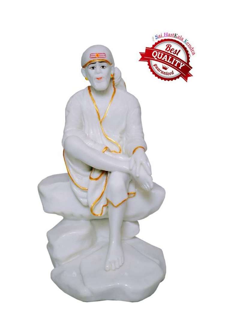 Sai Hastkala Kendra Sai BabaShrdi Wale Baba Satguru W/G 11 Decorative Showpiece - 28 Cm(Marble White) - Indya