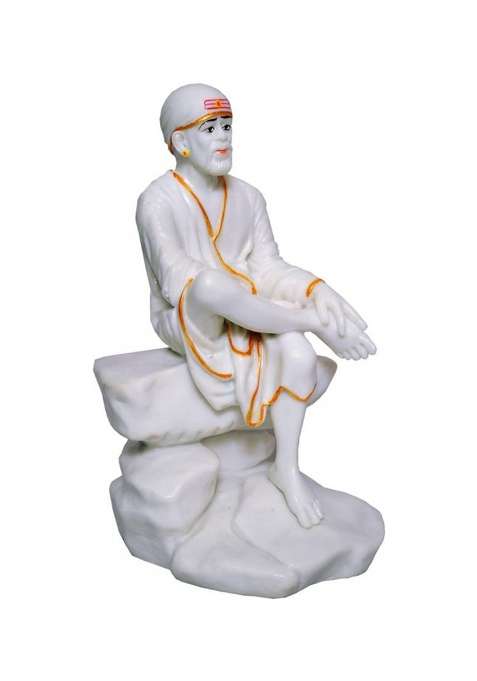 Sai Hastkala Kendra Sai BabaShrdi Wale Baba Satguru W/G 11 Decorative Showpiece - 28 Cm(Marble White)