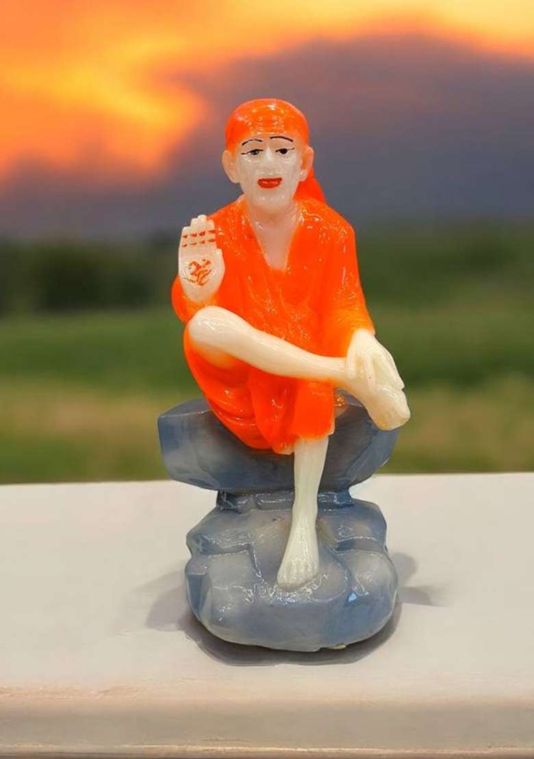 Kalka Enterprises Beautiful Sai Baba Decorative Showpiece - 19 Cm(Resin Multicolor) - Indya
