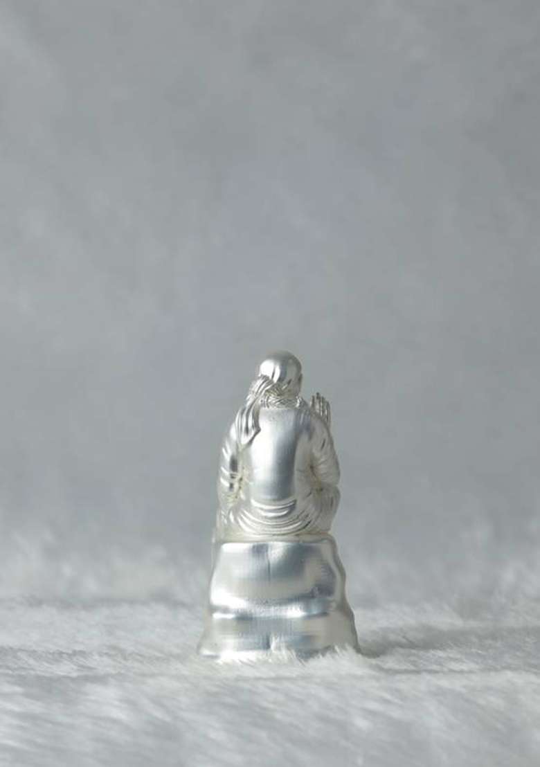 Divya Collection This Silver Plated Sai Baba Idol Decorative Showpiece - 8 Cm(Silver Plated Gold) - Indya