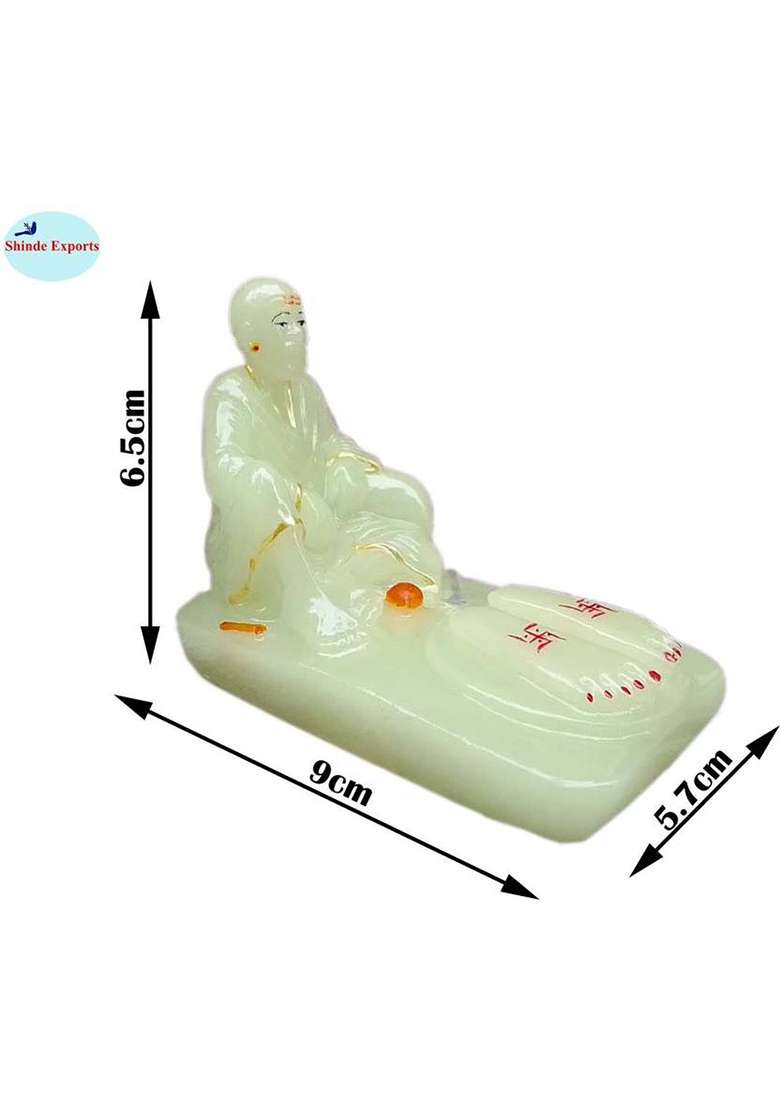 Shinde Exports Shirdi Saibaba Marble Idol Radium Statue Decorative Showpiece - 6.5 Cm(Marble Green) - Indya
