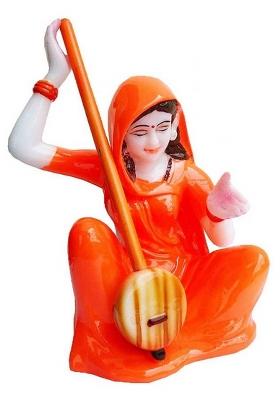 S A Gifts Sai Amrut Meera Idol Meera Statue God Statue Decorative Showpiece - 18 Cm(Polyresin Orange)