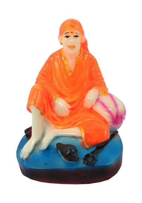 Shinde Exports Shirdi Saibaba Marble Idol Decorative Showpiece - 10 Cm(Marble Red)