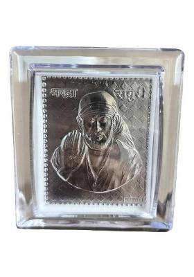 Bhandari Sai Baba Mini-2 Stand Decorative Showpiece - 7.5 Cm(Silver Plastic Silver)