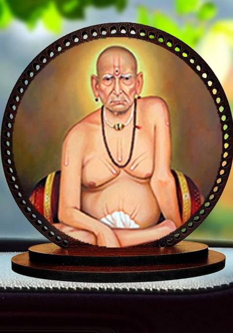 Artle Media Lord Akkalkot Swami Ji Idol For Car Dashboard & Home Decorative Showpiece - 7.6 Cm(Wood Multicolor)