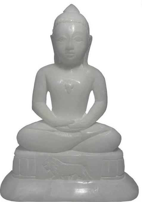 Avinash Handicrafts White Marble Mahavir Idol 6 Inches Decorative Showpiece - 16.5 Cm(Stone White)