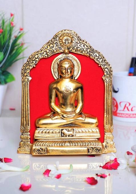 Kridaykraft Metal Mahaveer On Thin Metal Frame With An Antique Finish So Looks Very Beautiful And Use For Table & Wall Hanging Decorative For HomeOffice & Table Gift For Having House Warming Anniversaries Birthday Wedding Gifts Return Gifts New Year