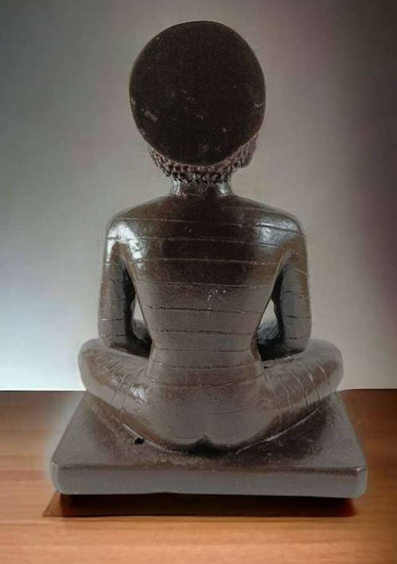 Abhishar Creations Mahavir Jain Statue Figurine Mahavir Swami Murti Statue Idol Sculptur Decorative Showpiece - 19 Cm(Resin Black) - Indya