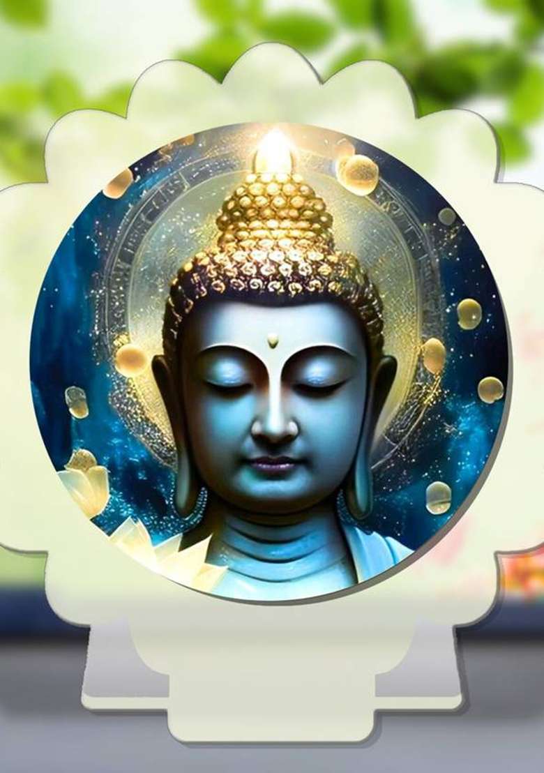 Giftsrange Gautam Buddha Mahavira Siddhartha White Premium Car Dashboard Idol Decorative Showpiece - 8 Cm(Plastic Multicolor White) - Indya