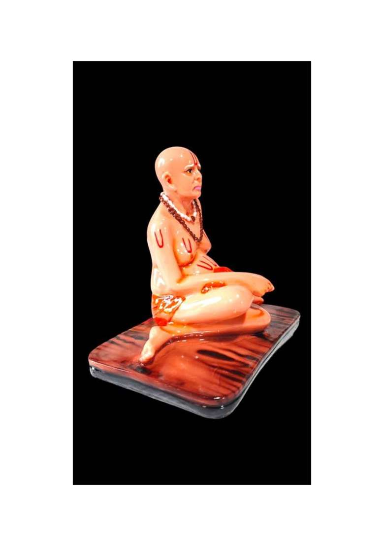 S A Gifts Shree Swami Samarth Maharaj Marble Finish Murti Idol 3 Inch Decorative Showpiece - 3 Cm(Marble Orange) - Indya