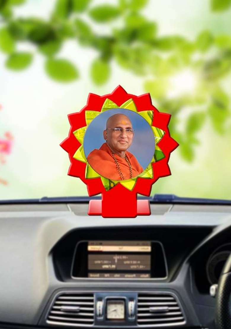 Sanbia Swami Avdheshanand Giri Ji Maharaj Car Dashboard Idol Decorative Showpiece - 11 Cm(Plastic Multicolor) - Indya