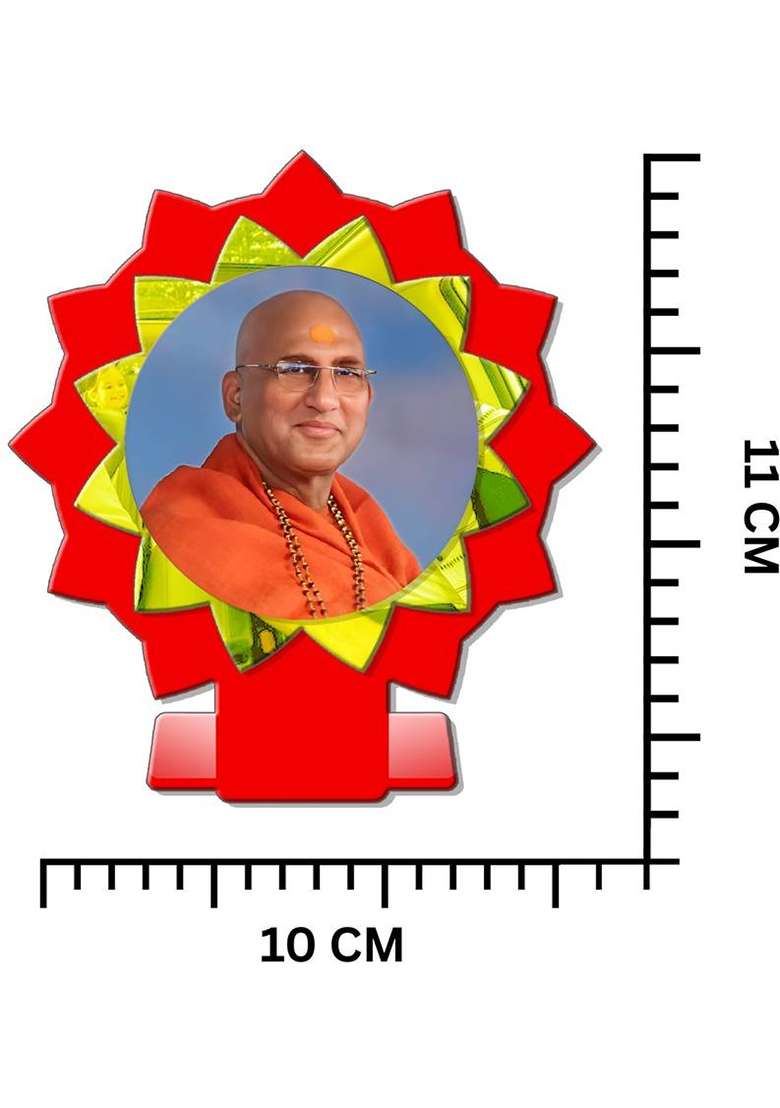 Sanbia Swami Avdheshanand Giri Ji Maharaj Car Dashboard Idol Decorative Showpiece - 11 Cm(Plastic Multicolor) - Indya
