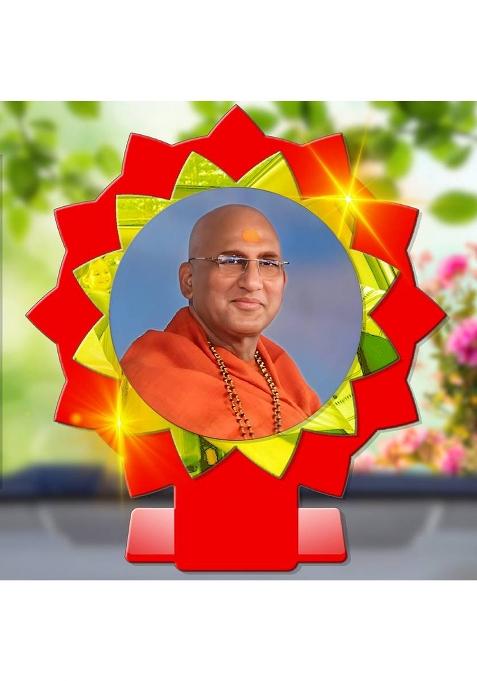 Sanbia Swami Avdheshanand Giri Ji Maharaj Car Dashboard Idol Decorative Showpiece - 11 Cm(Plastic Multicolor)