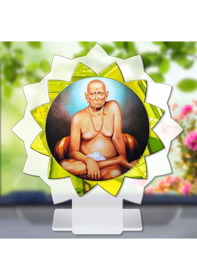 Sanbia Akkalkot Swami Samarth Maharaj Car Dashboard Idol Premium Decorative Showpiece - 11 Cm(Plastic Multicolor) - Indya