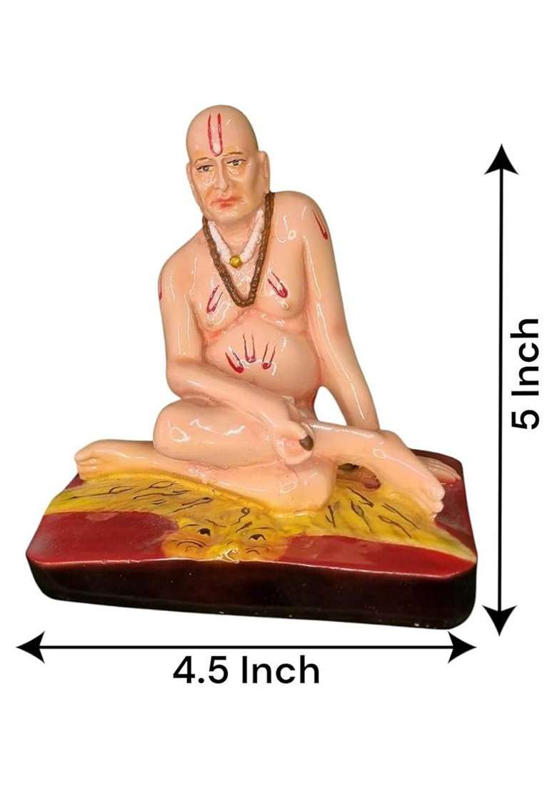 Karighar Shri Swami Samarth Murti Decorative Showpiece - 13 Cm(Polyresin Multicolor) - Indya