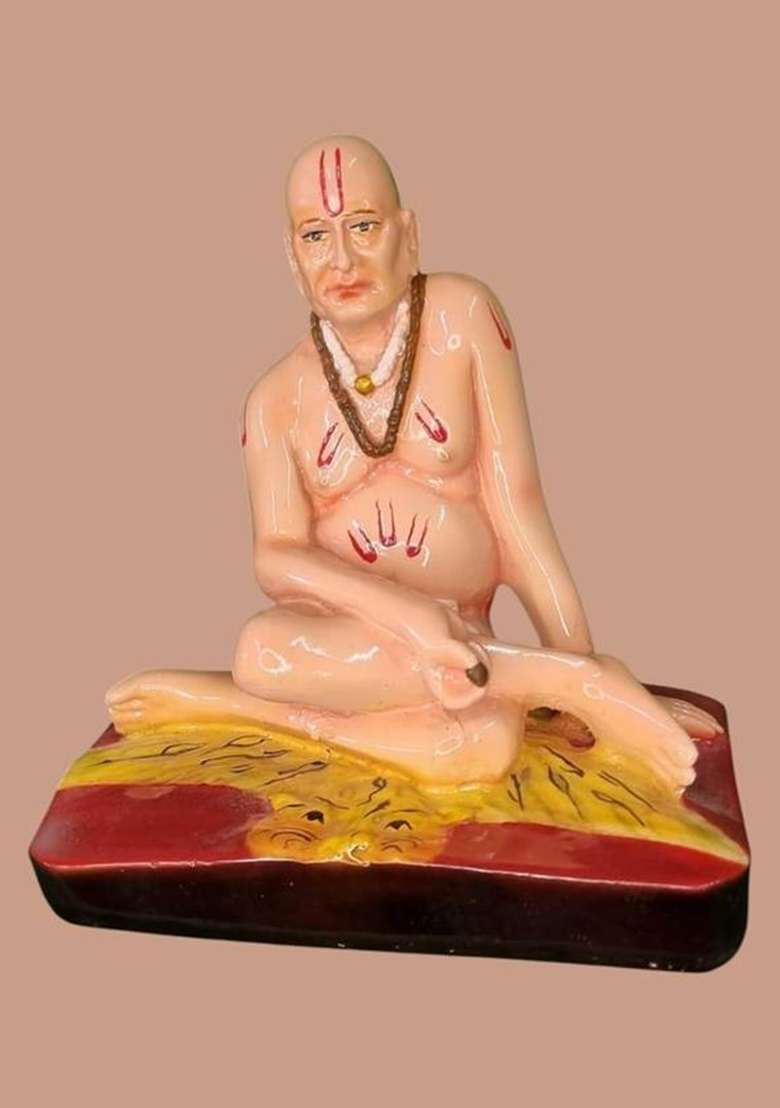 Karighar Shri Swami Samarth Murti Decorative Showpiece - 13 Cm(Polyresin Multicolor) - Indya