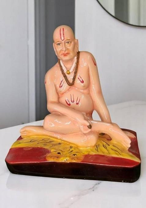 Karighar Shri Swami Samarth Murti Decorative Showpiece - 13 Cm(Polyresin Multicolor)