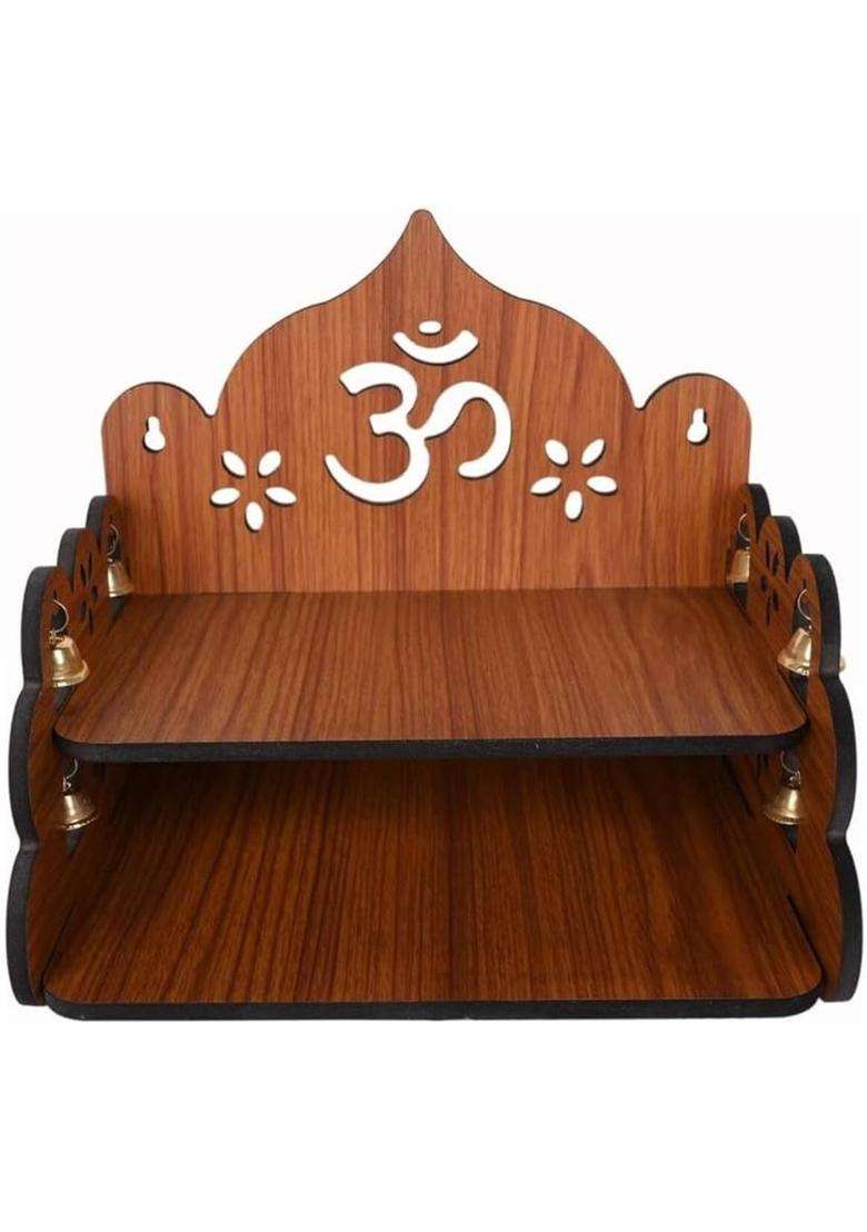 Nivasam Hand Crafted OM Pattern Pooja Mandir With Storage Cabinet Engineered Wood Home Temple(Height 20.32 DIY(Do-It-Yourself)) - Indya