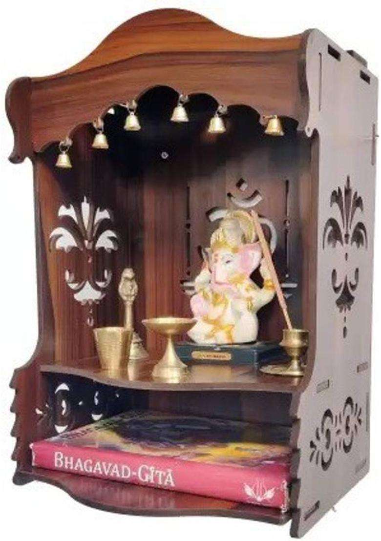 ETHNIC WALL ART TEMPLE 105 DRK Engineered Wood Home Temple(Height 40 Pre-assembled) - Indya