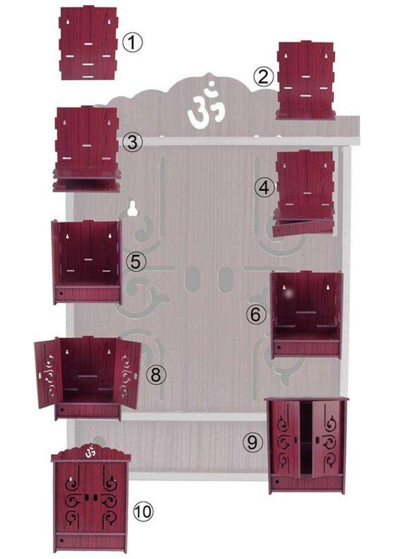 Nexat Solid Wood Home Temple(Height 43 DIY(Do-It-Yourself)) - Indya