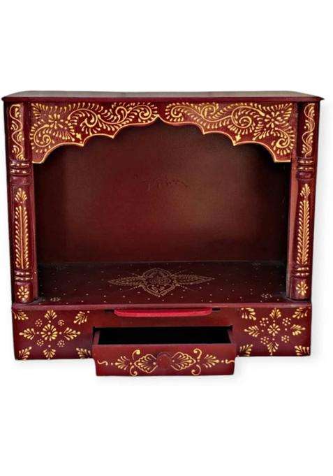 Bhagwati Wooden Temple For Home/Wooden Puja Mandir For Home Engineered Wood Home Temple(Height 46 Pre-assembled)