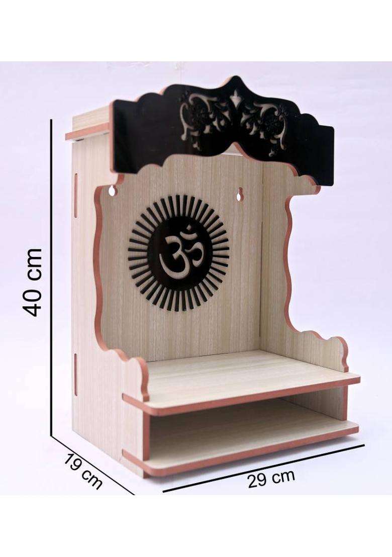 MAHIRSART ART Wooden Wall Mounted Hanging Puja Mandir for Home Wall Engineered Wood Home Temple(Height 40 DIY(Do-It-Yourself)) - Indya