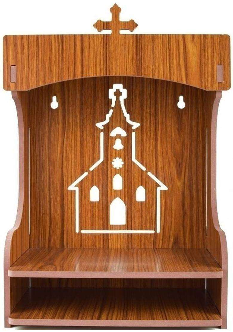 Nexat christian wooden temple for wall mounted Engineered Wood Home Temple(Height 43 DIY(Do-It-Yourself)) - Indya