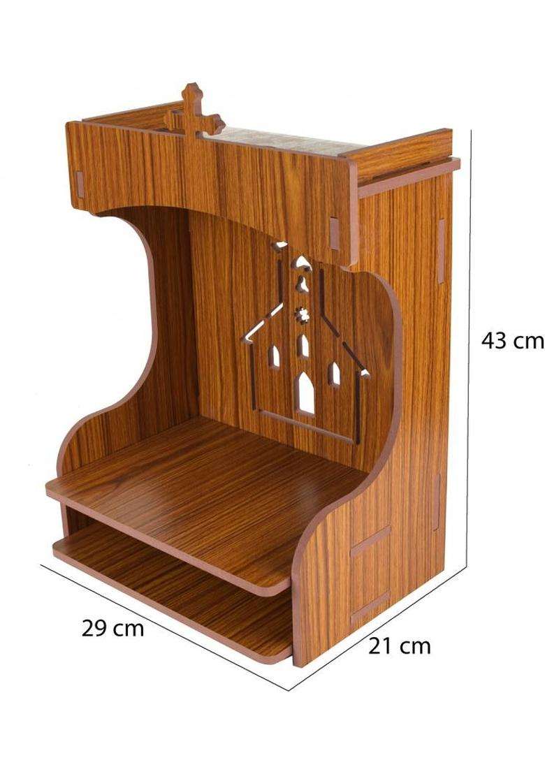 Nexat christian wooden temple for wall mounted Engineered Wood Home Temple(Height 43 DIY(Do-It-Yourself)) - Indya