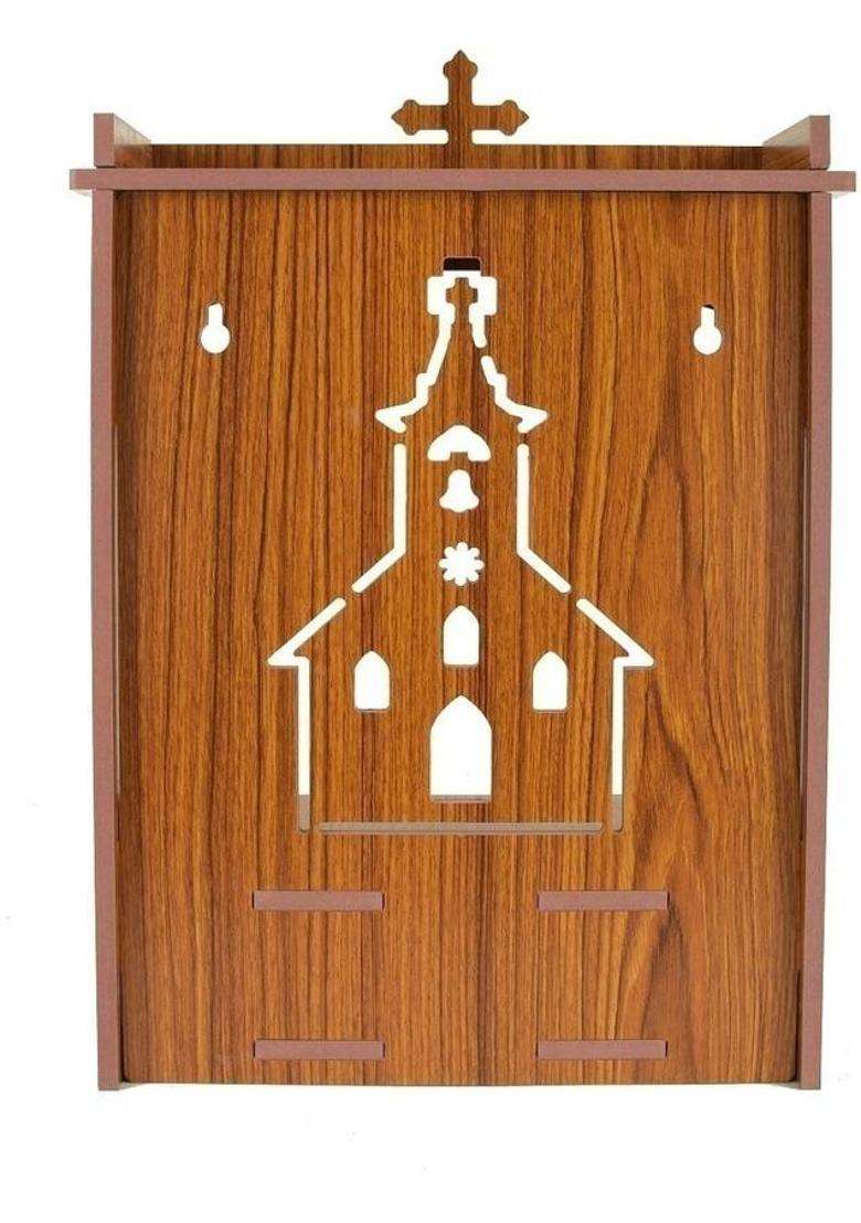 Nexat christian wooden temple for wall mounted Engineered Wood Home Temple(Height 43 DIY(Do-It-Yourself)) - Indya
