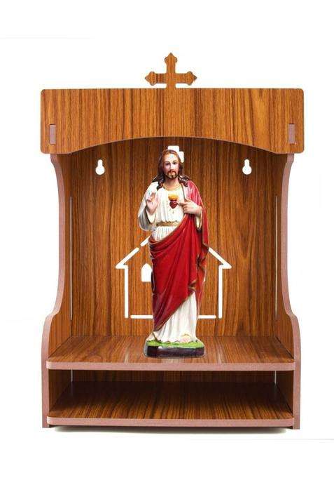 Nexat christian wooden temple for wall mounted Engineered Wood Home Temple(Height 43 DIY(Do-It-Yourself))