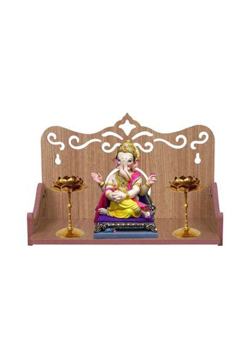ISHANI Handcrafted Wooden Home Temple for Daily Worship like Home office Shop 390 Engineered Wood Home Temple(Height 20.32 DIY(Do-It-Yourself)) - Indya