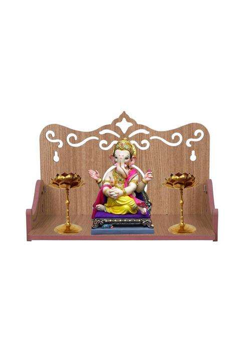 ISHANI Handcrafted Wooden Home Temple for Daily Worship like Home office Shop 390 Engineered Wood Home Temple(Height 20.32 DIY(Do-It-Yourself))