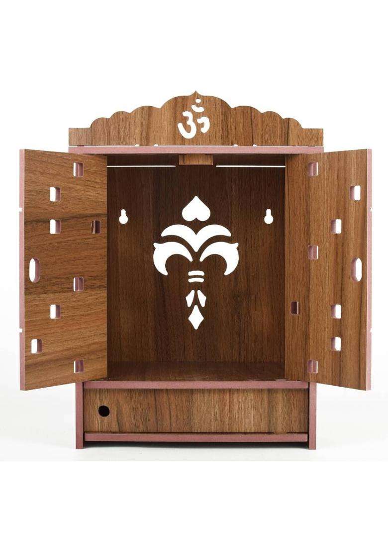 Priyat Wooden Templegod standpooja stand mandap mandapam pooja mandir with Doors Engineered Wood Solid Wood Home Temple(Height 41 DIY(Do-It-Yourself)) - Indya