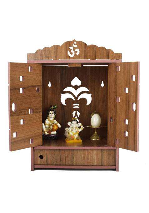 Priyat Wooden Templegod standpooja stand mandap mandapam pooja mandir with Doors Engineered Wood Solid Wood Home Temple(Height 41 DIY(Do-It-Yourself))