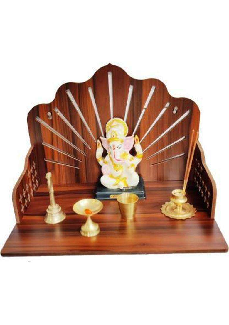 TrendyHouse Premium Wooden Temple For Home Office Decor51 Engineered Wood Home Temple(Height 23 DIY(Do-It-Yourself)) - Indya
