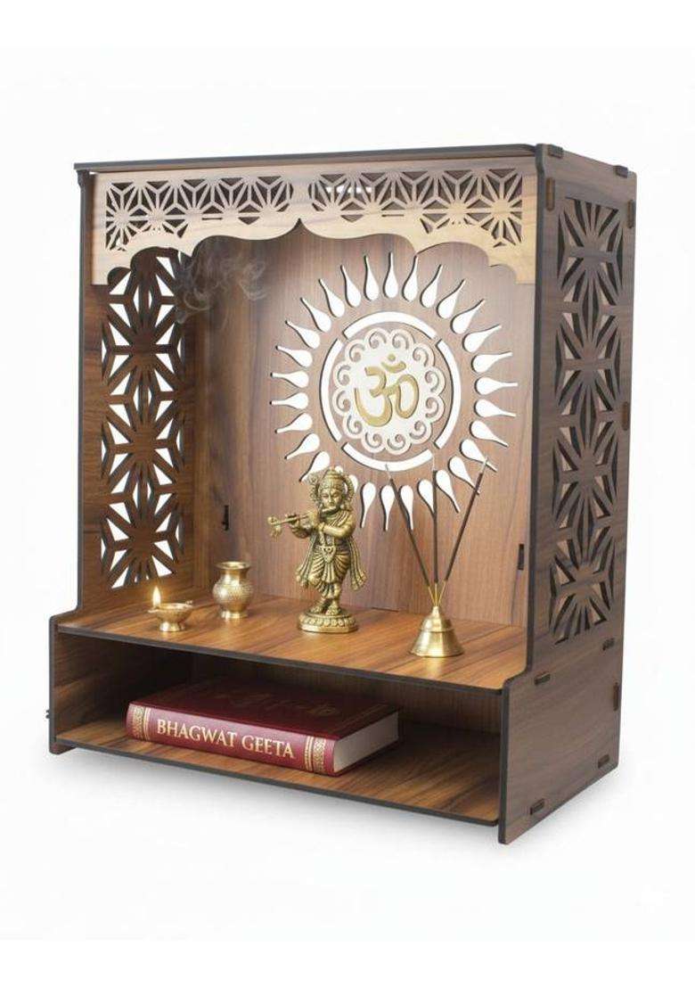 Gojeeva Engineered Wooden LED Temple Handcrafted Design Pooja Mandir for Home & Office Engineered Wood Home Temple(Height 37.5 DIY(Do-It-Yourself)) - Indya