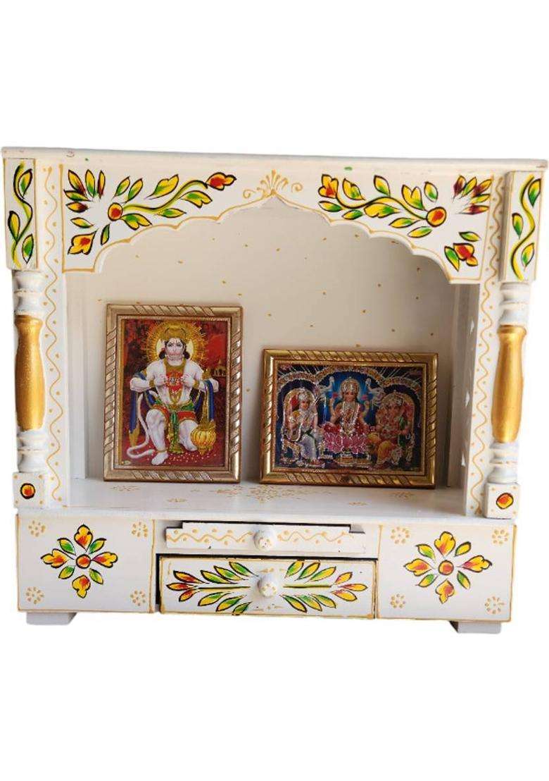 kamdhenu art and craft Solid Wood Home Temple(Height 40 Pre-assembled) - Indya