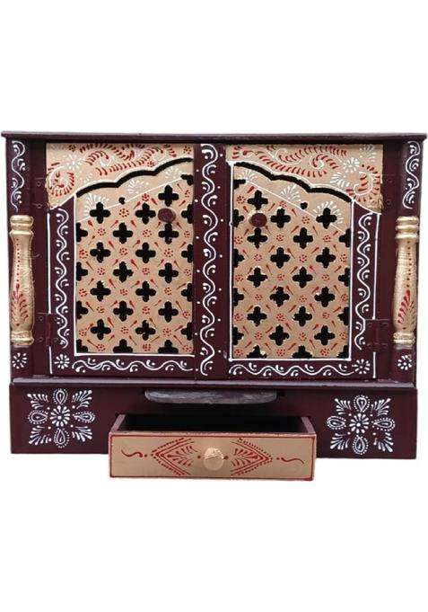 Bhagwati Wooden Temple For Home/Wooden Mandir For Home Engineered Wood Home Temple(Height 46 Pre-assembled)