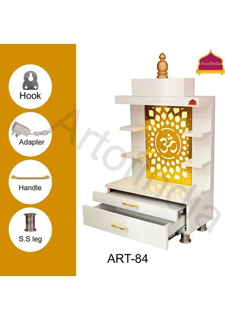 artofindia ART-84 Solid Wood Home Temple(Height 100 Pre-assembled) - Indya