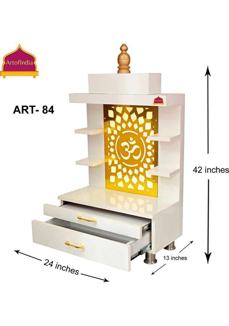 artofindia ART-84 Solid Wood Home Temple(Height 100 Pre-assembled) - Indya