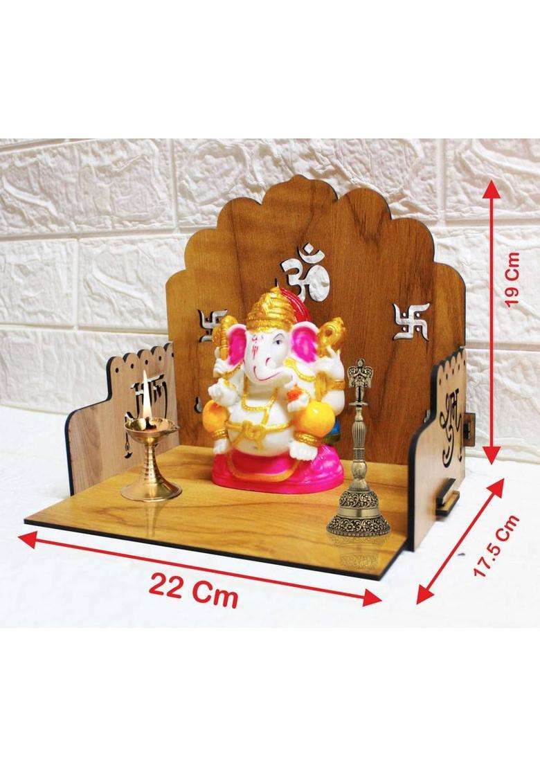 GiftDenaHai Temple For Home Pooja Stand for Home Pooja Mandir for Home Temple (78.5 Inch) Solid Wood Home Temple(Height 19 Pre-assembled) - Indya