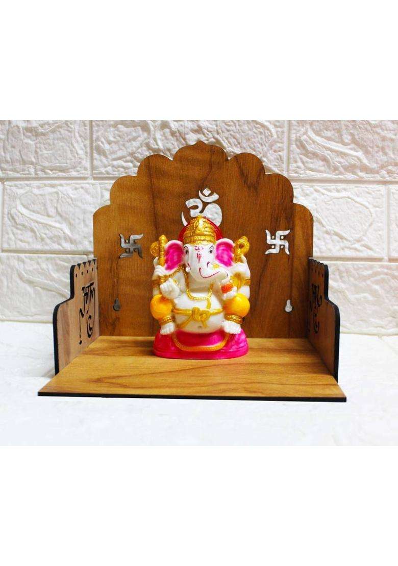 GiftDenaHai Temple For Home Pooja Stand for Home Pooja Mandir for Home Temple (78.5 Inch) Solid Wood Home Temple(Height 19 Pre-assembled) - Indya