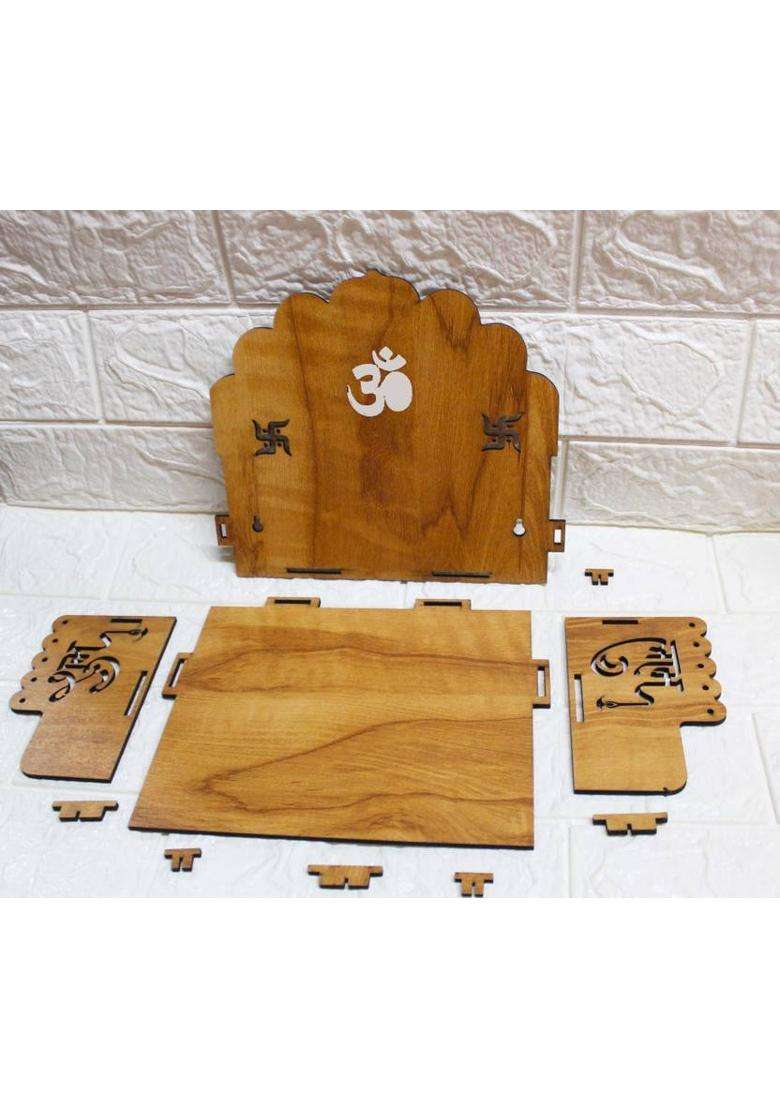 GiftDenaHai Temple For Home Pooja Stand for Home Pooja Mandir for Home Temple (78.5 Inch) Solid Wood Home Temple(Height 19 Pre-assembled) - Indya