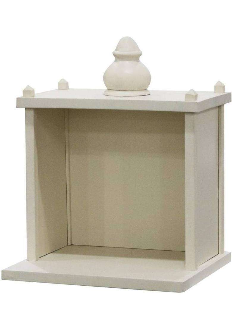 Furniza Traditional Pale White MDF Wall Mount Temple with Goombaj Top Engineered Wood Home Temple(Height 40 Pre-assembled) - Indya