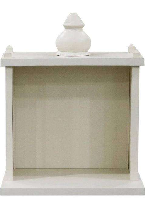 Furniza Traditional Pale White MDF Wall Mount Temple with Goombaj Top Engineered Wood Home Temple(Height 40 Pre-assembled)
