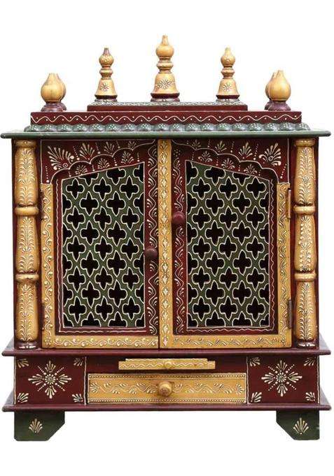 kamdhenu art and craft Solid Wood Home Temple(Height 70 DIY(Do-It-Yourself))