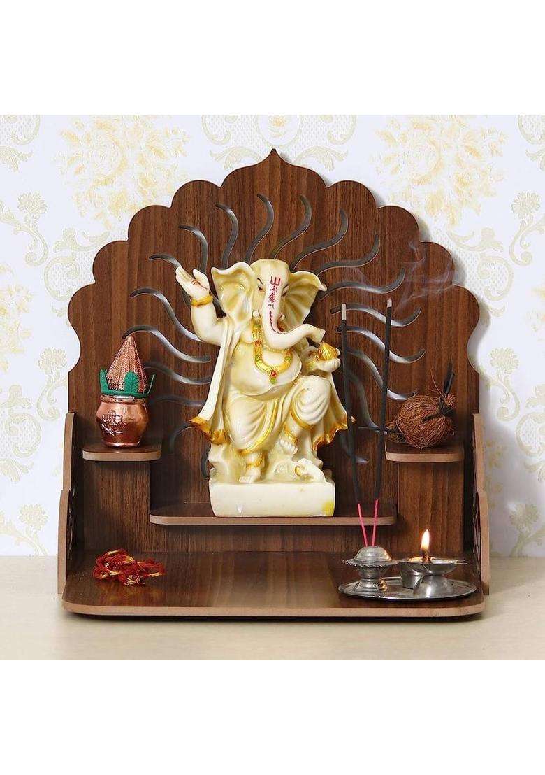 HIOLTY Wooden Small Temple Pooja Mandir Om Temple Wall Hanging Temple Engineered Wood Home Temple(Height 30.48 DIY(Do-It-Yourself)) - Indya
