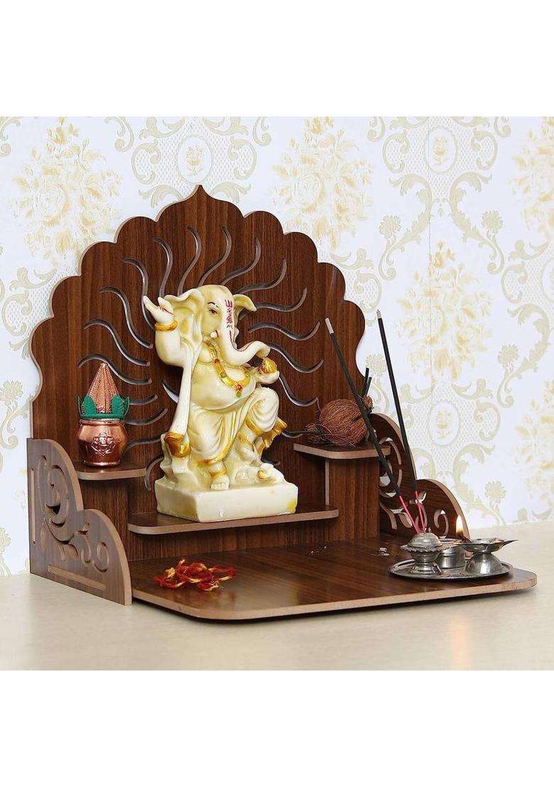 HIOLTY Wooden Small Temple Pooja Mandir Om Temple Wall Hanging Temple Engineered Wood Home Temple(Height 30.48 DIY(Do-It-Yourself)) - Indya