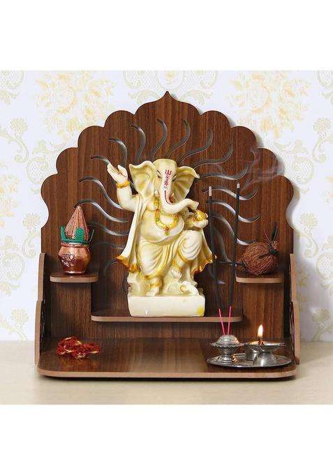 HIOLTY Wooden Small Temple Pooja Mandir Om Temple Wall Hanging Temple Engineered Wood Home Temple(Height 30.48 DIY(Do-It-Yourself))